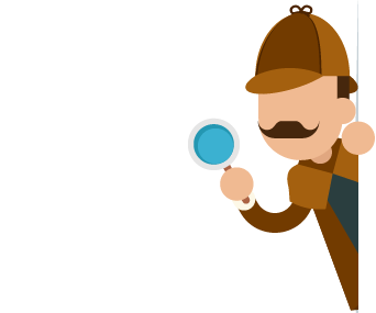 Icône d'un détective tenant une loupe dans sa main